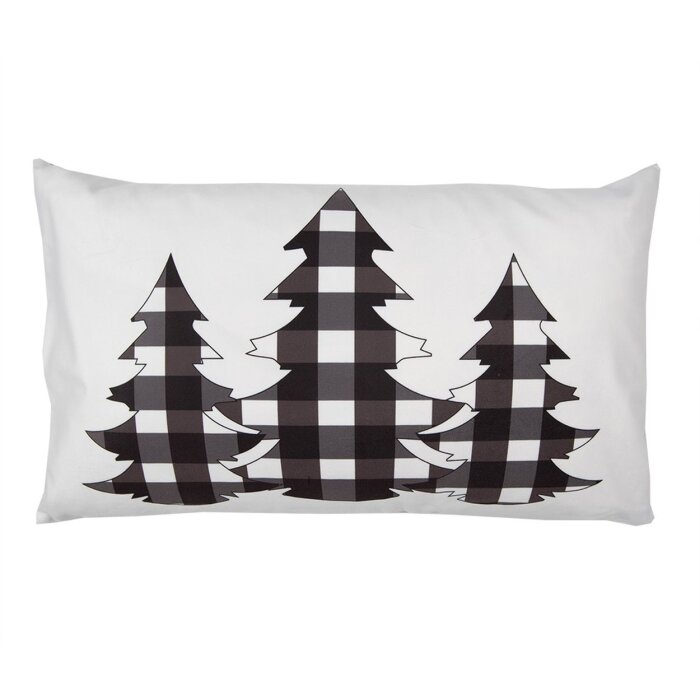 Clayre & Eef BWX36-5 Funda de Cojín Blanco Negro 30x50 cm