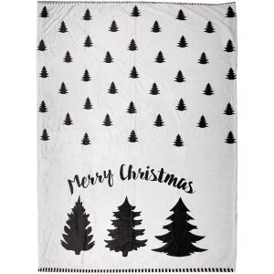 Clayre & Eef BWX60-2 Plaid Blanco Negro 130x170 cm