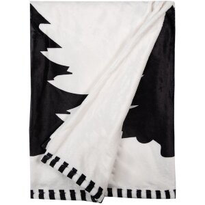 Clayre & Eef BWX60-2 Plaid Blanco Negro 130x170 cm