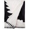 Clayre & Eef BWX60-2 Plaid Blanco Negro 130x170 cm