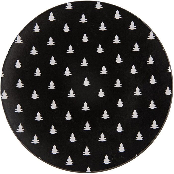 Clayre & Eef BWX85 Plato Negro Blanco Ø 33x1 cm