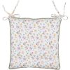 Clayre & Eef CFL29 Cojín para silla Diseño floral Blanco Verde 40x40x4 cm