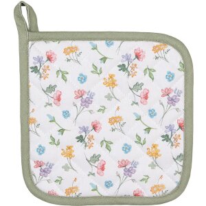 Clayre & Eef CFL45 Agarrador Blanco, Verde 20x20 cm
