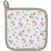 Clayre & Eef CFL45 Agarrador Blanco, Verde 20x20 cm
