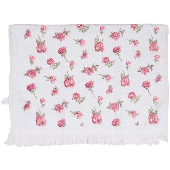 Clayre & Eef CT029 Toalla de Huésped Blanco Rosa 40x66 cm