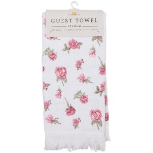 Clayre & Eef CT029 Toalla de Huésped Blanco Rosa 40x66 cm