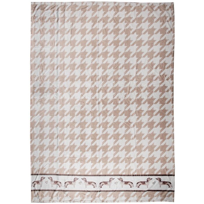 Clayre & Eef DHL60 Plaid Marrón Blanco 130x170 cm