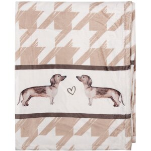 Clayre & Eef DHL60 Plaid Marrón Blanco 130x170 cm