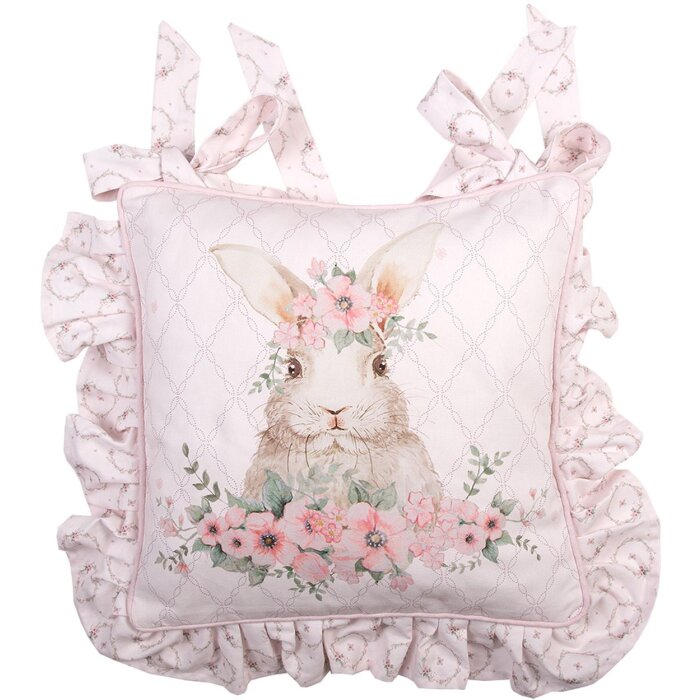 Clayre & Eef FEB25-1 Funda de Cojín Cojín de Asiento 40x40 cm Algodón Rosa