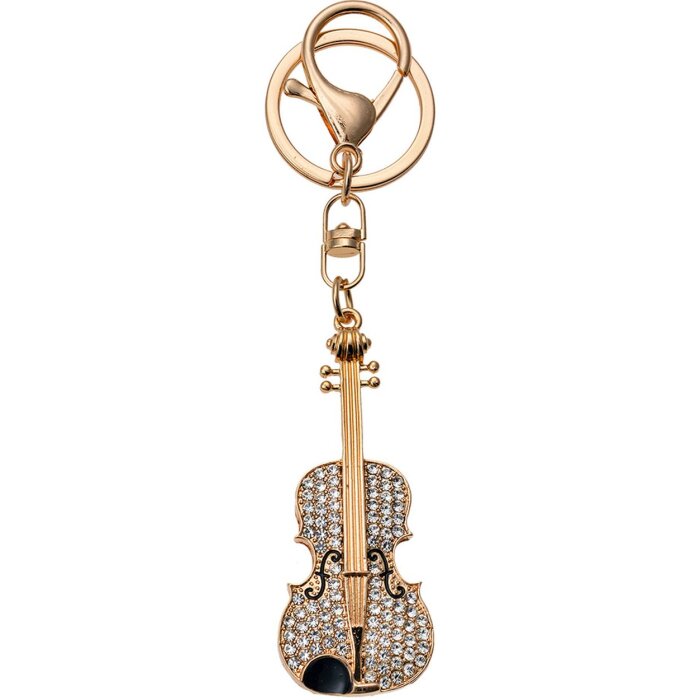 Juleeze JZKC0135 Llavero violín color oro