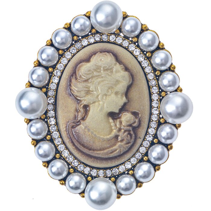 Juleeze JZPI0086 Broche camafeo marrón
