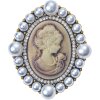 Juleeze JZPI0086 Broche camafeo marrón