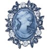 Juleeze JZPI0087 Broche camafeo gris