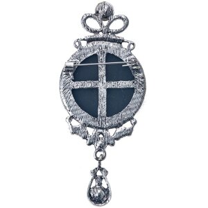 Juleeze JZPI0088 Broche camafeo gris