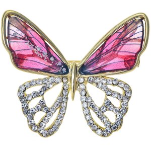Juleeze JZPI0089 Broche mariposa rosa