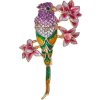 Juleeze JZPI0091 Broche loro rosa