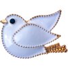 Juleeze JZPI0096 Broche pájaro blanco