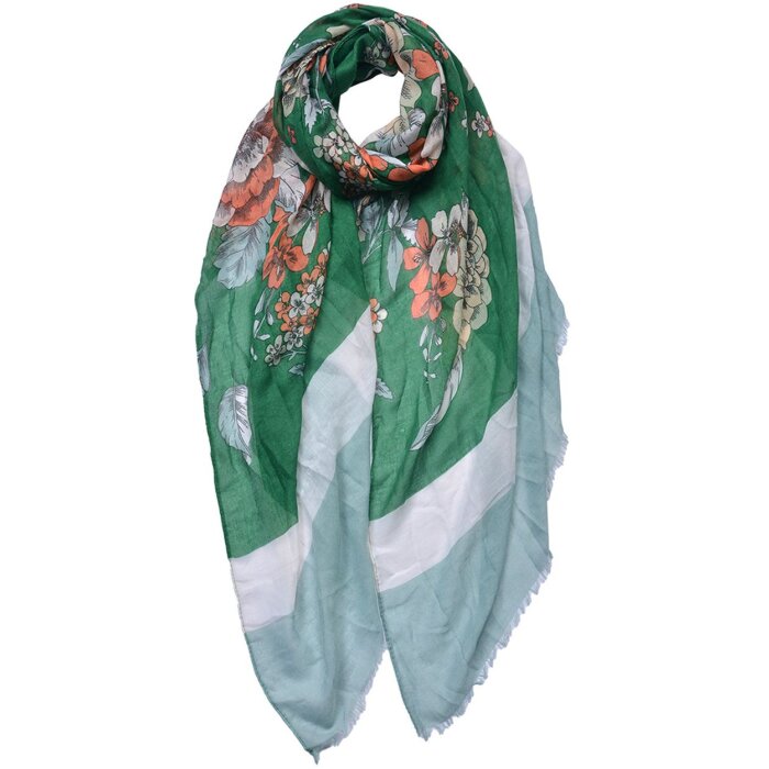 Juleeze JZSC0684GR Bufanda Señoras Patrón Verde 85x180 cm