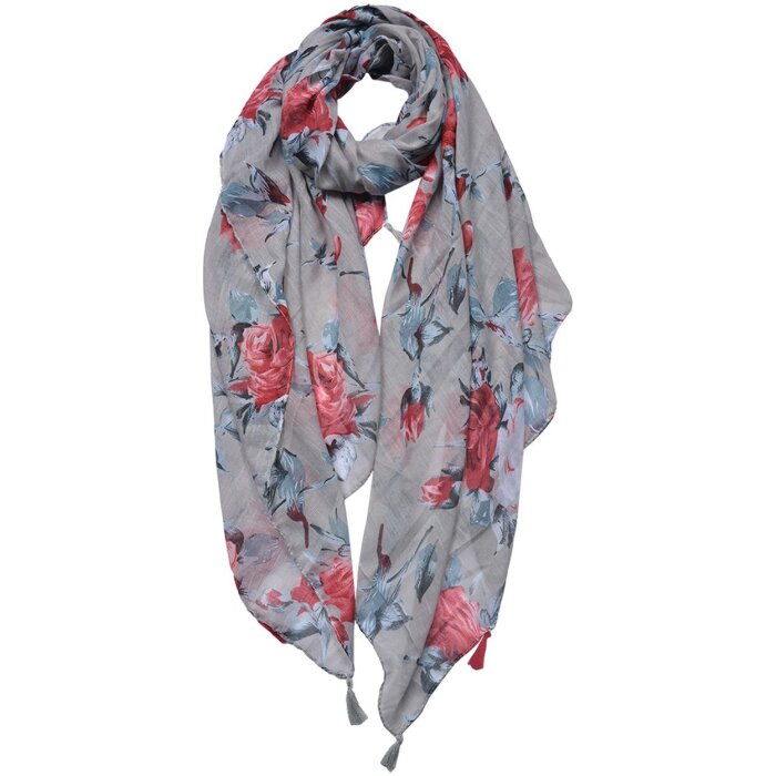 Juleeze JZSC0690G Bufanda Señoras Patrón Gris 90x180 cm
