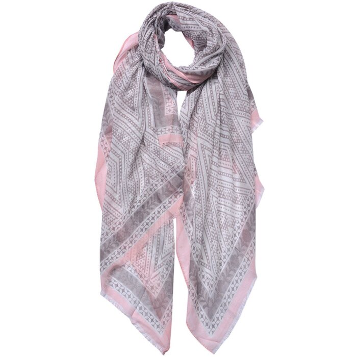 Juleeze JZSC0692G Bufanda Señoras Patrón Gris 90x180 cm