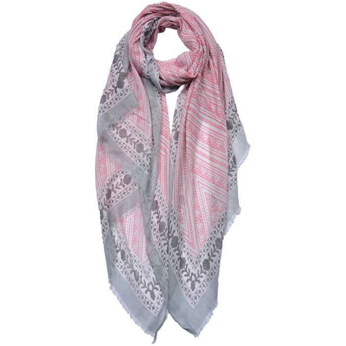 Juleeze JZSC0692P Bufanda Damas Patrón Rosa 90x180 cm