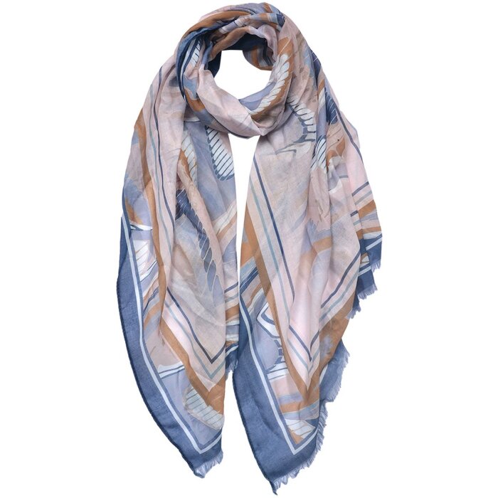 Juleeze JZSC0705 Bufanda Señoras Patrón Azul 70x180 cm