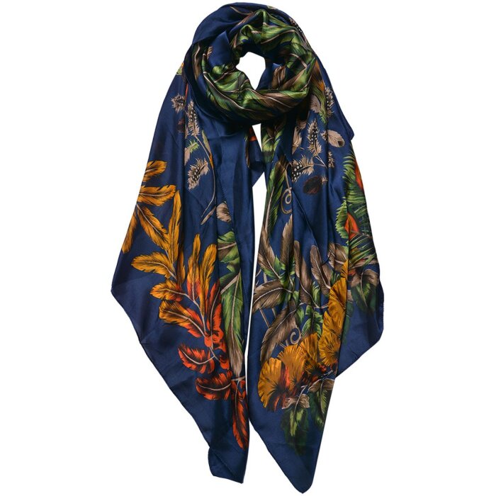 Juleeze JZSC0710BL Bufanda Señoras Patrón Azul 90x180 cm