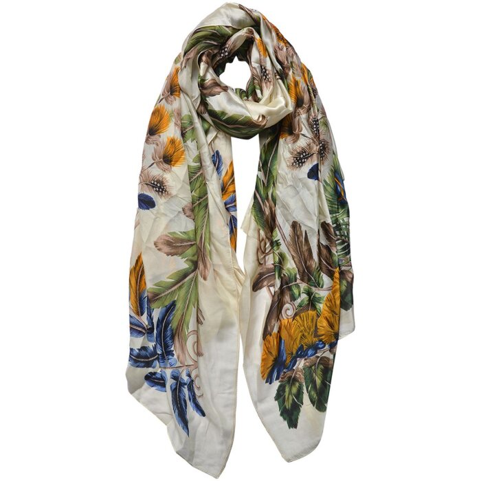 Juleeze JZSC0710W Bufanda Damas Patrón Blanco 90x180 cm