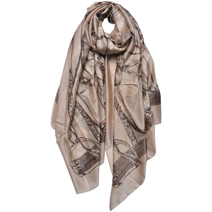 Juleeze JZSC0711BE Bufanda Damas Patrón Beige 90x180 cm