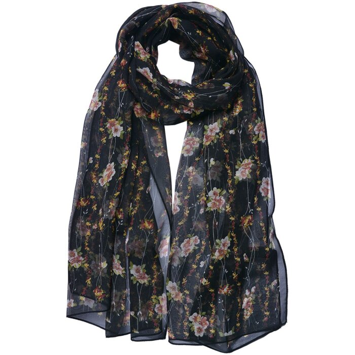 Juleeze JZSC0713Z Bufanda Señoras Patrón Negro 50x160 cm