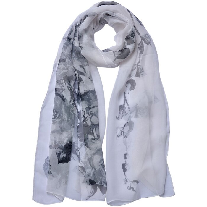 Juleeze JZSC0714W Bufanda Damas Patrón Blanco 50x160 cm