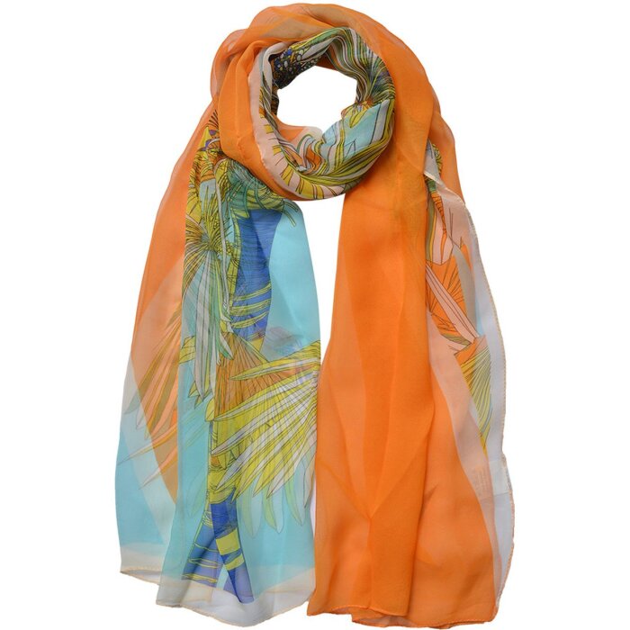 Juleeze JZSC0715O Bufanda mujer estampado naranja 50x160 cm