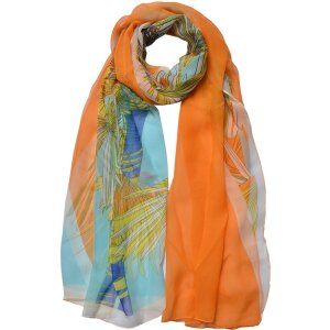 Juleeze JZSC0715O Bufanda mujer estampado naranja 50x160 cm