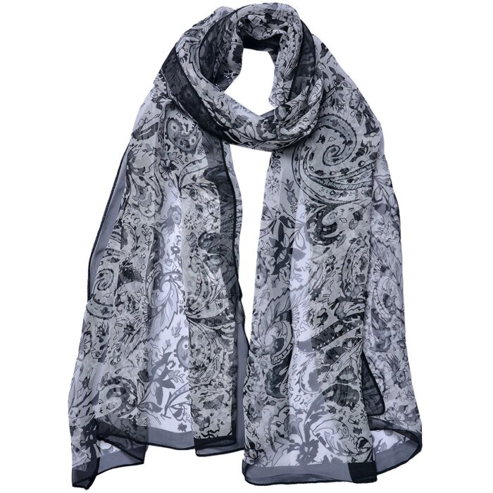 Juleeze JZSC0716G Bufanda Señoras Patrón Gris 50x160 cm