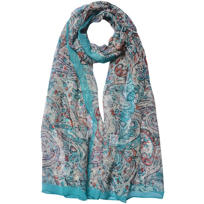 Juleeze JZSC0716GR Bufanda mujer estampado verde 50x160 cm