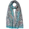 Juleeze JZSC0716GR Bufanda mujer estampado verde 50x160 cm