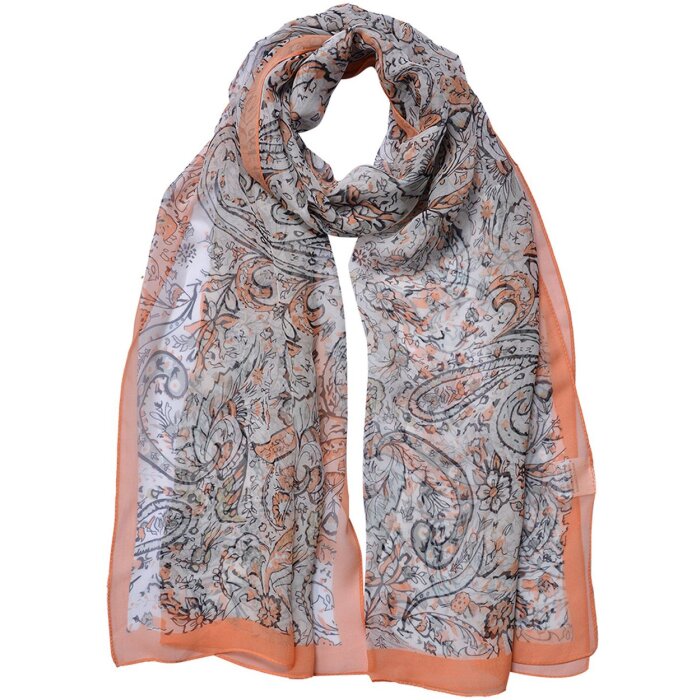 Juleeze JZSC0716O Bufanda mujer estampado naranja 50x160 cm