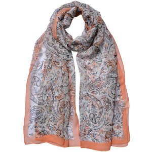 Juleeze JZSC0716O Bufanda mujer estampado naranja 50x160 cm