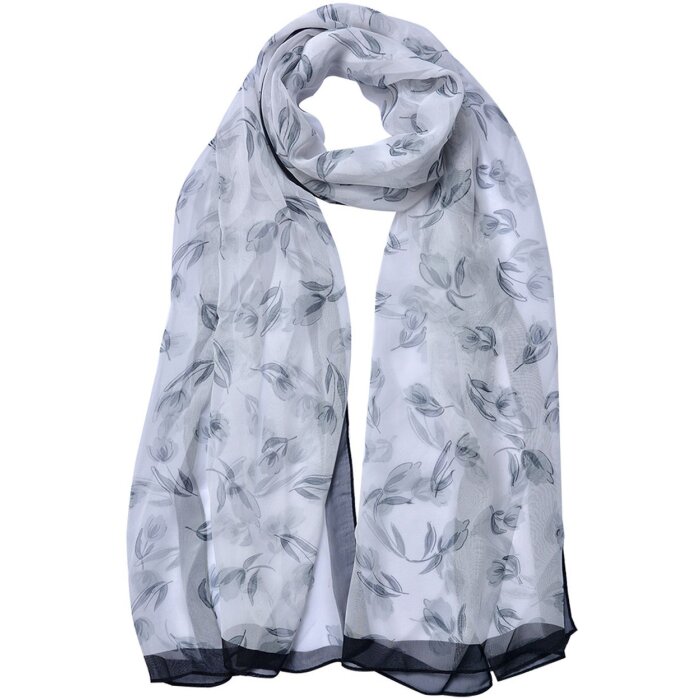 Juleeze JZSC0717W Bufanda Damas Patrón Blanco 50x160 cm