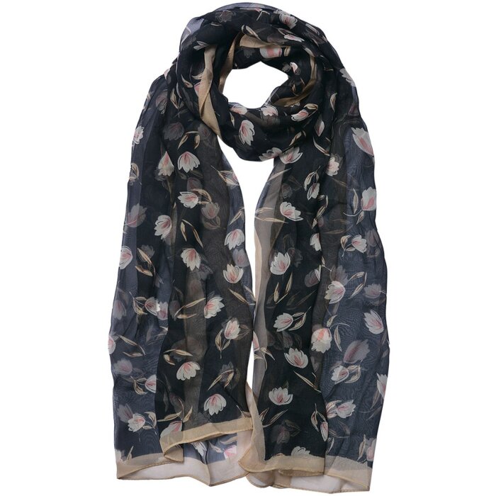 Juleeze JZSC0717Z Bufanda Señoras Patrón Negro 50x160 cm