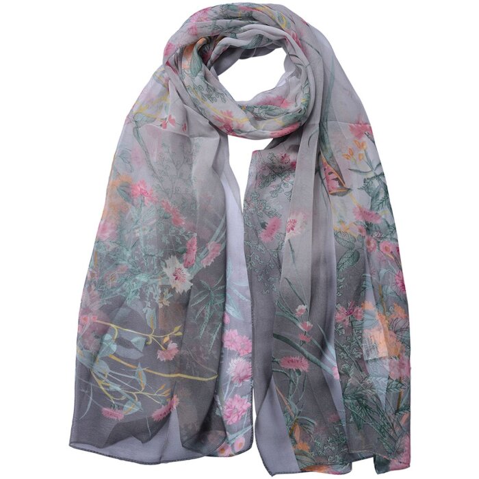 Juleeze JZSC0719G Bufanda Señoras Patrón Gris 50x160 cm