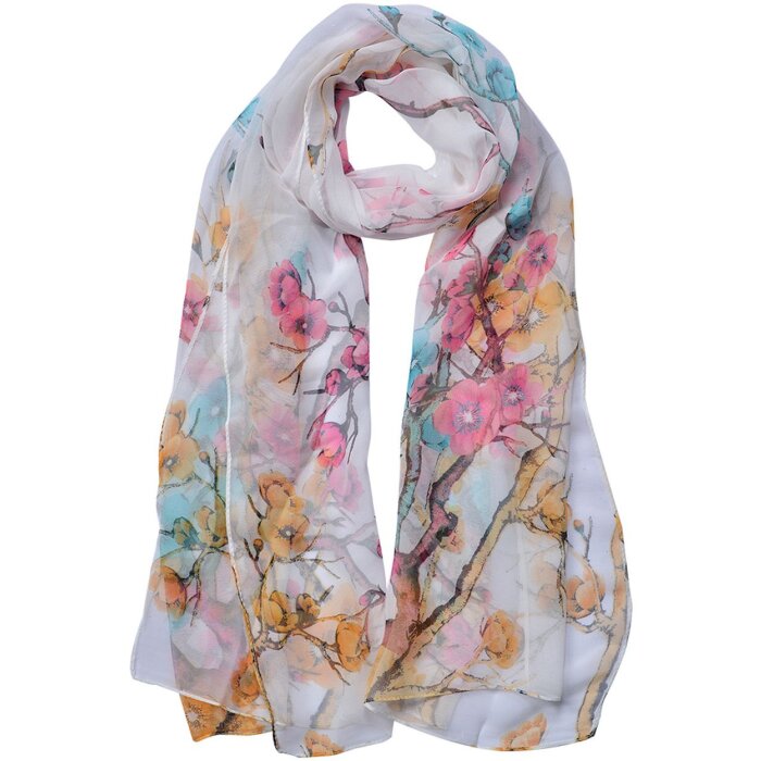 Juleeze JZSC0721W Bufanda Damas Patrón Blanco 50x160 cm