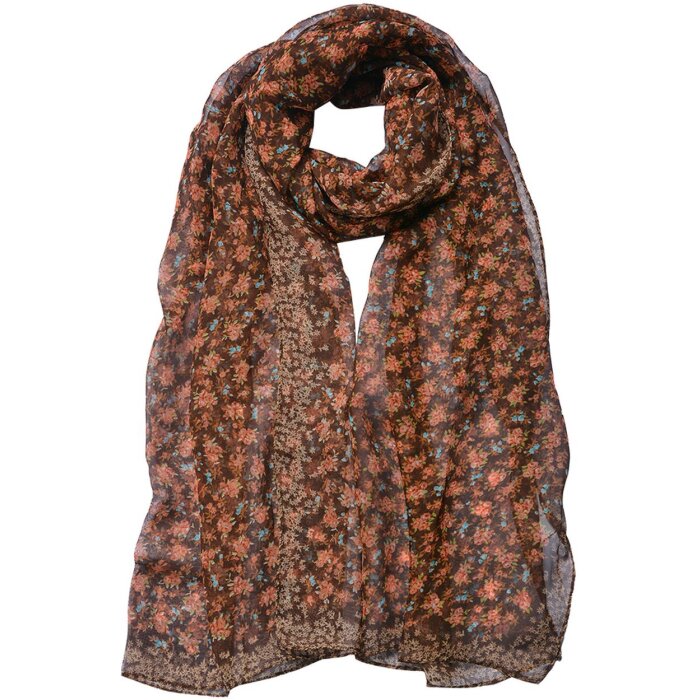 Juleeze JZSC0722CH Bufanda Señoras Patrón Marrón 50x160 cm