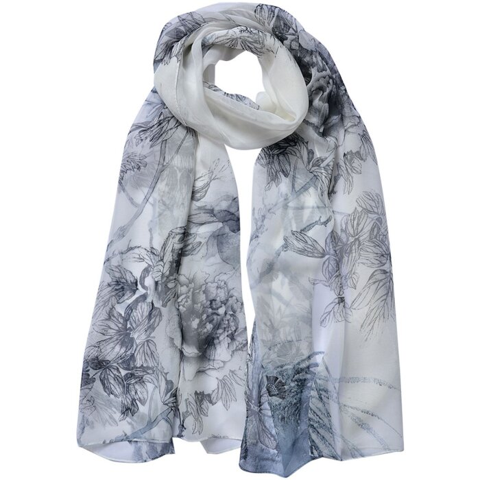Juleeze JZSC0723G Bufanda Señoras Patrón Gris 50x160 cm