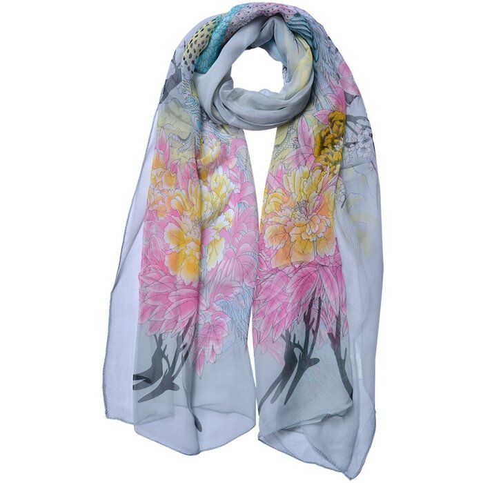 Juleeze JZSC0724G Bufanda Señoras Patrón Gris 50x160 cm