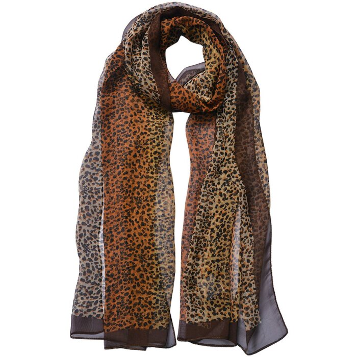 Juleeze JZSC0726CH Bufanda Señoras Patrón Marrón 50x160 cm