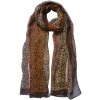 Juleeze JZSC0726CH Bufanda Señoras Patrón Marrón 50x160 cm