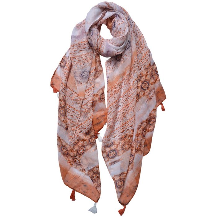 Juleeze JZSC0730 Bufanda mujer estampado naranja 90x180 cm