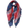 Juleeze JZSC0732 Bufanda Damas Patrón Azul, Rojo 90x180 cm