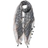 Juleeze JZSC0735Z Bufanda Señoras Patrón Negro, Gris, Beige 90x180 cm